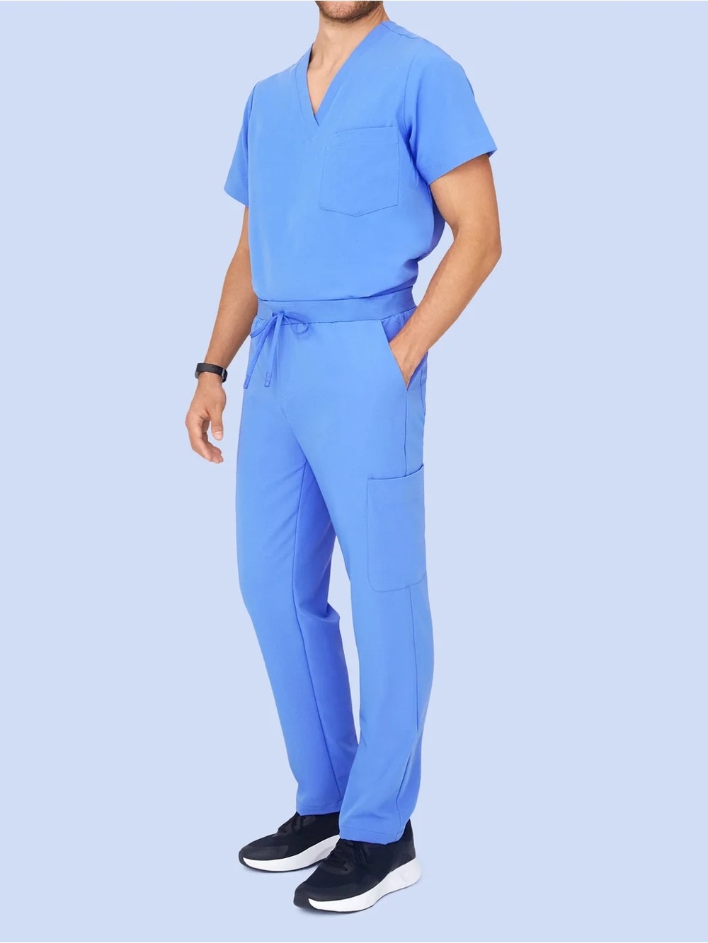 Mandala Scrub Set Ceil Blue Men’s Medium Shirt Large Pants